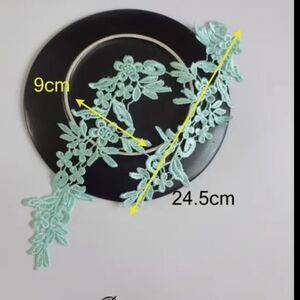 Lot of 10 (5 pairs) of Floral Appliques - Seafoam Green